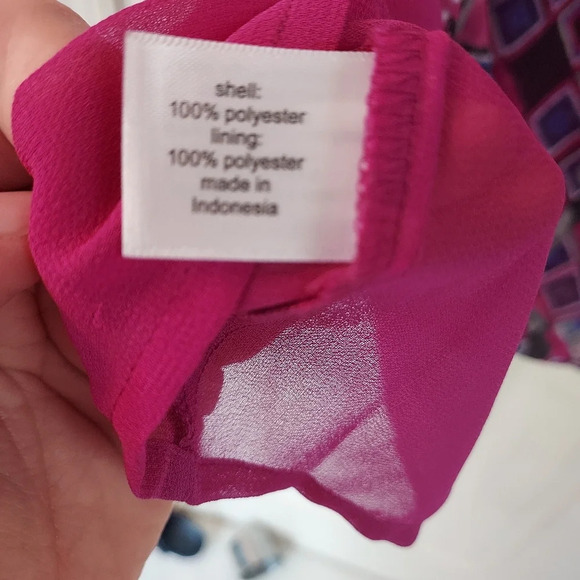 Lane Bryant Purple Geometric Double Layer Tank with Ribbon Strap in Size 20 - Picture 9 of 9